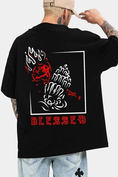 Unisex Blesseb Baskılı T-shirt - Resim 3