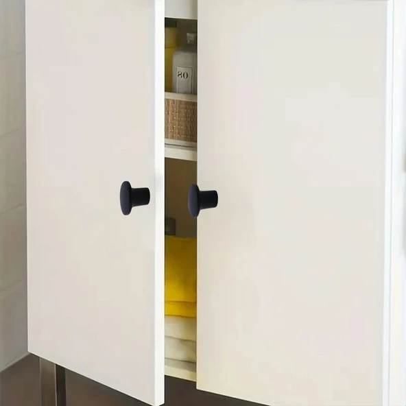 Avcı Siyah Metal Kulp Düğme Tek Vidalı Çekmece Kulbu Kulpları Mutfak Mobilya Dolabı Dolap Kulpu - Resim 5