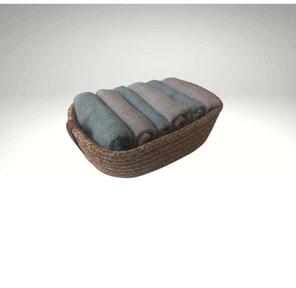 Özdilek Havlu Kutulu Peceteli 6 lı Native Bej- Yeşil