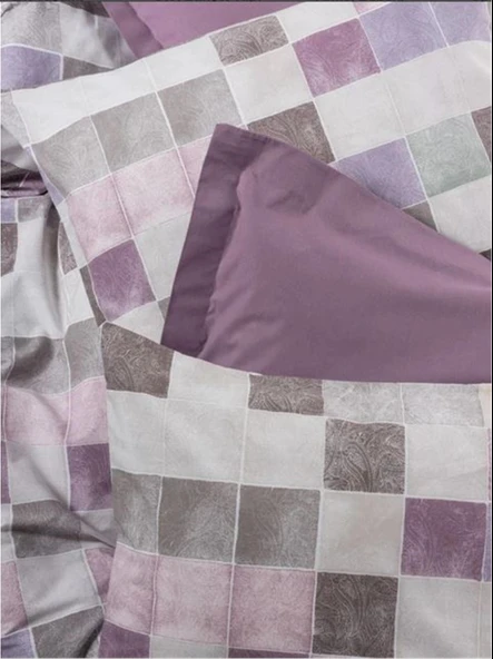 Cotton Box Rnf Minimal tek Kişilik Nevresim Takımı lastikli çarşaf Mora G kurusu - 2