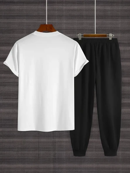 Unisex NYC Baskılı Tasarım Tshirt Eşofman Takımı - 2