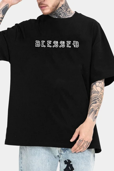 Unisex Blesseb Baskılı T-shirt - Resim 4