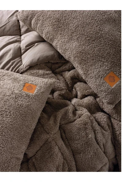 Cotton Box Tek Kişilik Peluş Yorgan Seti Bej - 3