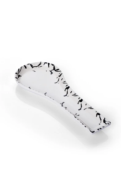 Piatti Naturali Seramik Mermer Desen Kirli Kaşıklık Tezgah Üstü Kepçe Kaşık Altlığı - 2