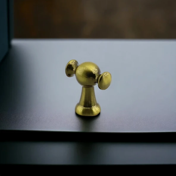 Manolya Antik Sarı Kulp Düğme Tek Vidalı Çekmece Kulbu Kulpları Mutfak Mobilya Dolabı Dolap Kulpu - Resim 2