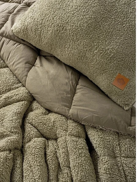 Cotton Box Tek Kişilik Peluş Yorgan Seti Taş - 3