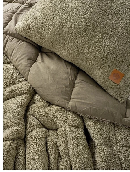 Cotton Box Çift Kişilik Peluş Yorgan Seti Taş - 2