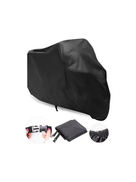 CoverPlus Motosiklet Brandası Motor Branda Tüm Modellere Uyumlu Siyah