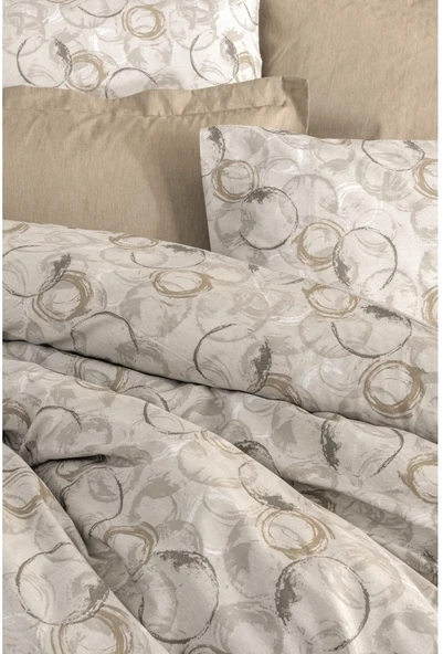 Cotton Box Rnf Minimal Çift Kişilik Nevresim Takımı lastikli çarşaf Moıl Bej - 2