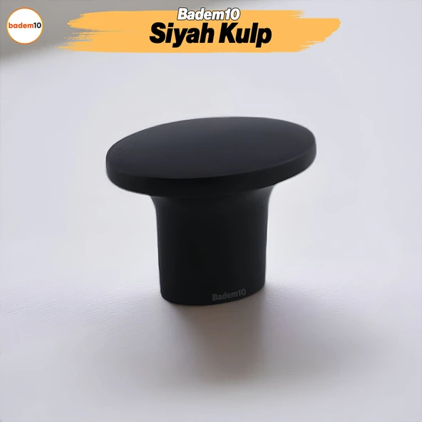 Avcı Siyah Metal Kulp Düğme Tek Vidalı Çekmece Kulbu Kulpları Mutfak Mobilya Dolabı Dolap Kulpu