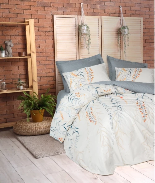 Cotton Box Rnf Modeline Çift Kişilik Nevresim Takımı Hıedra Indıgo