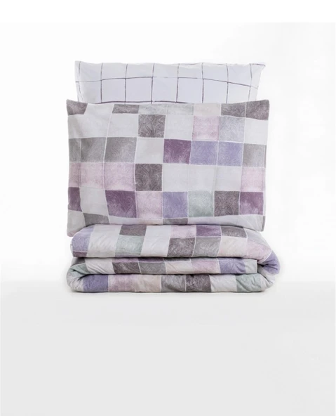 Cotton Box Rnf Minimal tek Kişilik Nevresim Takımı lastikli çarşaf Mora G kurusu - 4