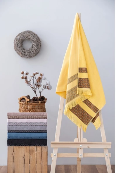 Cotton box Twins Bukle Havlu 75x150 Sarı