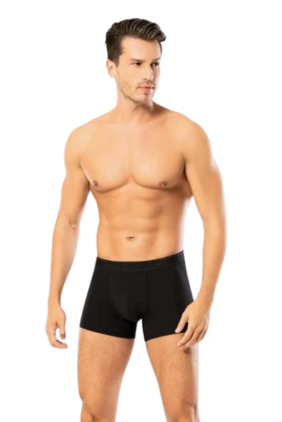 Looksense Erkek Dude 2 li  Düz ve Desenli Likralı Boxer 1403 - Resim 2