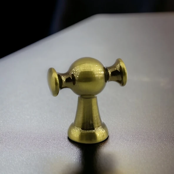 Manolya Antik Sarı Kulp Düğme Tek Vidalı Çekmece Kulbu Kulpları Mutfak Mobilya Dolabı Dolap Kulpu - Resim 4