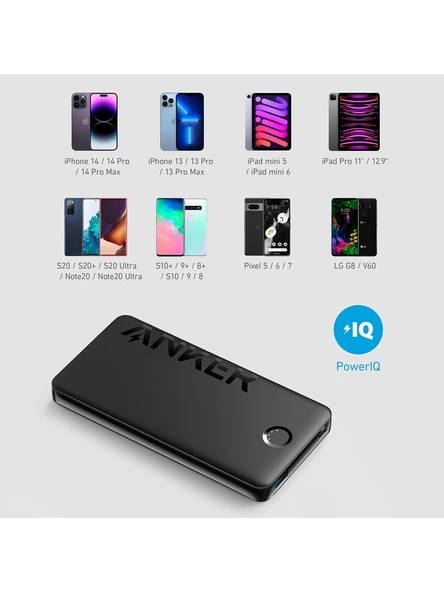 (OUTLET) Anker 323 Powerbank 10000mAh - PowerCore 10K II Taşınabilir Hızlı Şarj Cihazı - 12W - Siyah - A1334 (Anker Türkiye Garantili) - 3