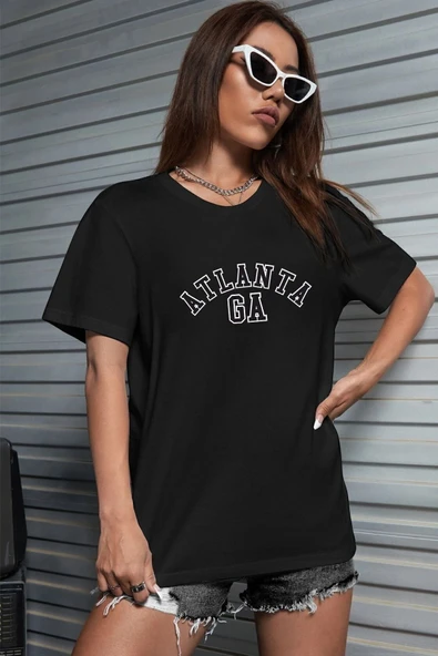Unisex Atlanta Baskılı T-shirt - Resim 7