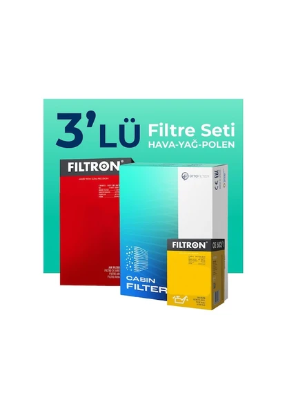 Filtron VW PASSAT 2.0 TDI Filtre Bakım Seti (2015-2020) 3 Lü