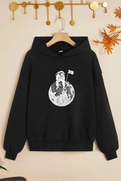 Çocuk Astronot Baskılı Sweatshirt