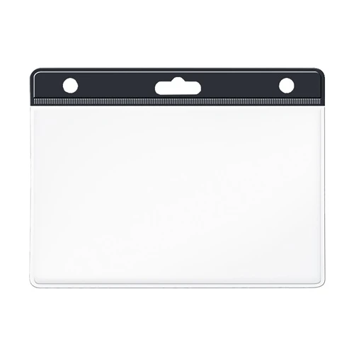 Sarff Kart Kabı Şeffaf 7.5X9.5 Siyah Şerit Yatay - 15 adet