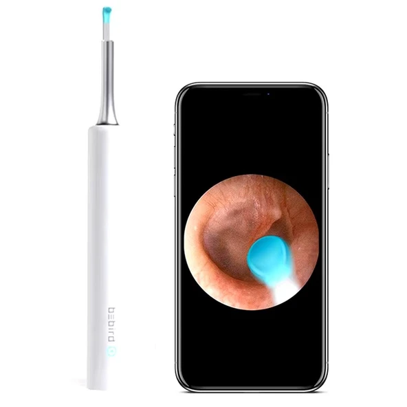 Bebird T5 5MP Kamera 3.5mm Lens Şarjlı Wifi Görüntülü Kulak Temizleyici Beyaz Renk