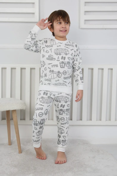 Boyanabilir Çocuk Pijama Takımı + Kalem Hediyeli I Renkli Rüyalar I Her Yıkamada Yeniden Tasarla - 5