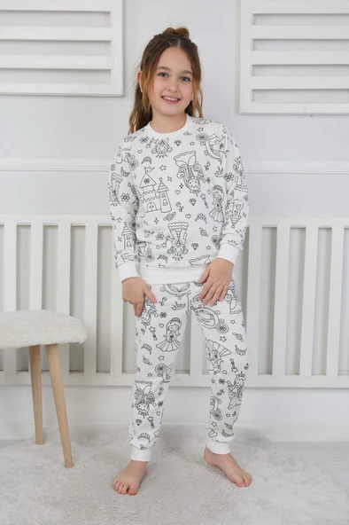 Hayal Gücünü Giy! Boyanabilir Pijama Takımı - Her Yıkamada Yeniden Tasarla - Kalem Hediyeli - 10