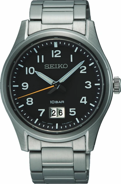 Seiko SUR569P1 Quartz Çelik Gri Siyah Kadran 40 mm Erkek Kol Saati