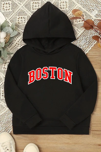 Çocuk Boston Baskılı Sweatshirt
