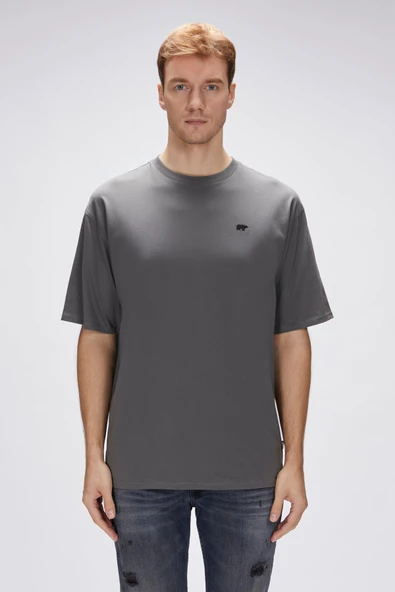 Bad Bear Damon Antrasit Erkek Oversize Tişört - Resim 2