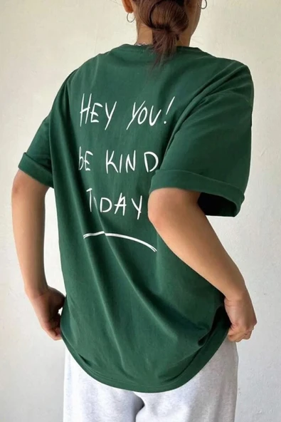 Unisex Hey you Baskılı T-shirt - 7