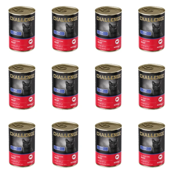 Challenge Pate Sığır Etli Yetişkin Kedi Konservesi 400 gr (12 Adet)
