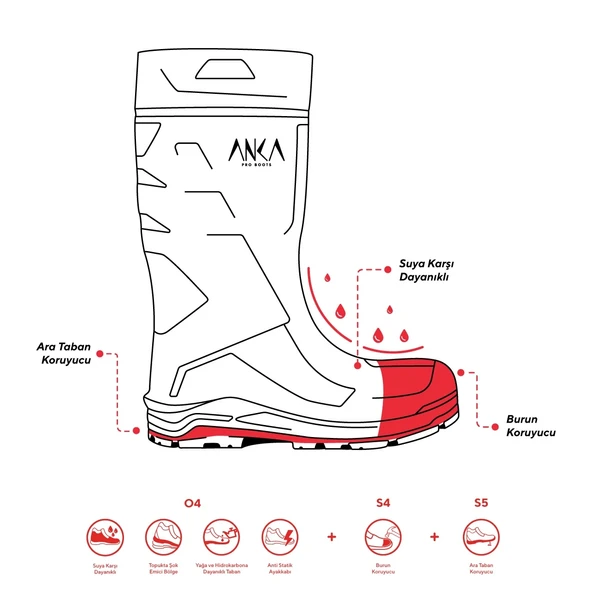 Mekap Anka Pro 904 Pu Haki Çizme 42 No - Resim 3