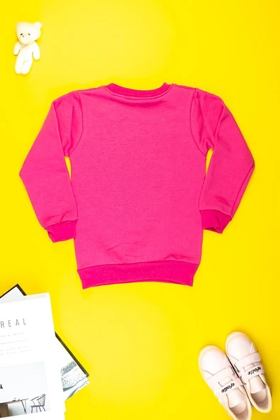 Kız Çocuk Giyim - Pamuklu, Rahat ve Şık Çiçek Baskılı Sweatshirt - 6