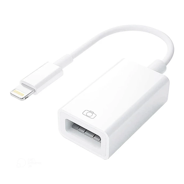 iPad iPhone Lightning Uyumlu USB Girişli OTG Çevirici Adaptör (Flash Bellek-Mouse-Klavye Bağlamak İçin)