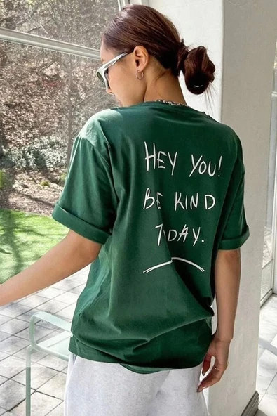 Unisex Hey you Baskılı T-shirt - 6