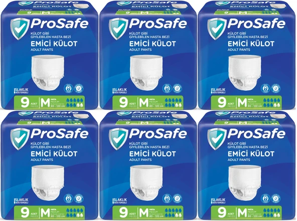 Prosafe Emici Külot Hasta Bezi Orta-Medium 54 Adet (6PK*9)