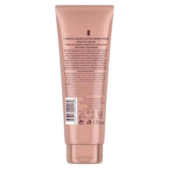 Elidor Saç Kremi Güçlü ve Parlak 1M 170 ml - Resim 2