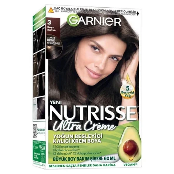 Garnier Nutrısse Ultra Yoğun Besleyici Kalıcı Krem Boya 3 Koyu Kahve