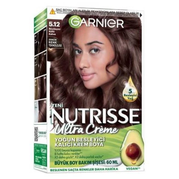 Garnier Nutrisse Ultra Krem 5-12 Büyüleyici Küllü Kahve