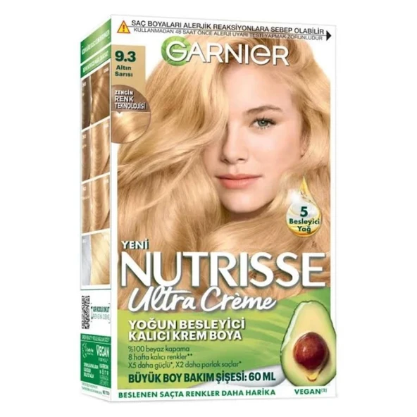 Garnier Nutrisse Ultra Creme Saç Boyası 9-3 Altın Sarısı