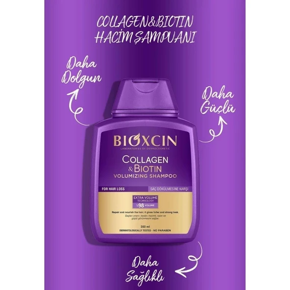 Bioxcin Collagen ve Biotin Hacim Veren Şampuan 2x300 ml - 4