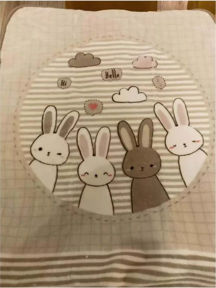 Özdilek Bebek Battaniyesi Hello Rabbit Bej 1781