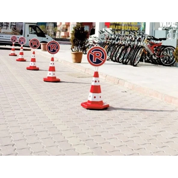 Trafik Kukası Kedi Gözlü Koni Reklam Konisi Ağırlıklı Trafik Konisi 52 cm - 2