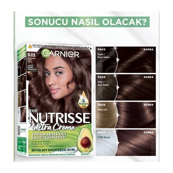 Garnier Nutrisse Ultra Krem 5-12 Büyüleyici Küllü Kahve - 3