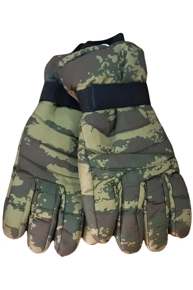 İşnar Kar Eldiveni Tsk Kamuflaj Soğuk Geçirmez Erkek Kadın Unisex Kar eldiveni