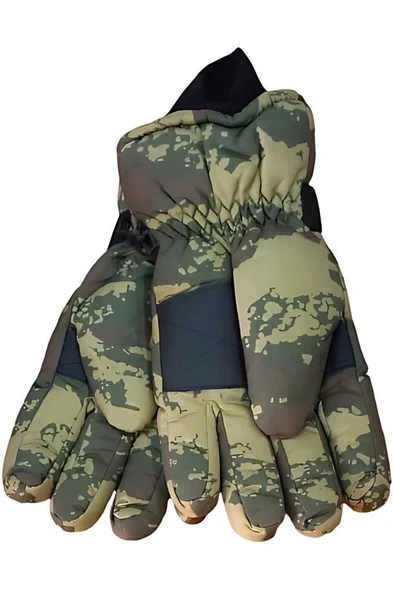 İşnar Kar Eldiveni Tsk Kamuflaj Soğuk Geçirmez Erkek Kadın Unisex Kar eldiveni - 2
