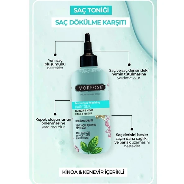 Morfose Kinoa ve Kenevir İçeren Dökülme Karşıtı Saç Toniği 300ml - 2