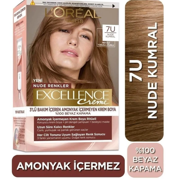 Loreal Paris Excellence Creme Saç Boyası 7U Nude Kumral