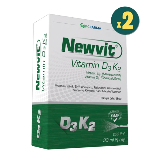 Newvit Vitamin D3 K2 Sprey 30 ml 2 Adet
